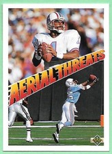 1991 Upper Deck Football Warren Moon & Drew Hill #33 Aerial Threats Oilers👍