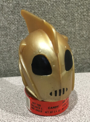 VINTAGE THE ROCKETEER GOLD MASK CANDY HEAD TOPPER 1991 TOPPS WALT DISNEY
