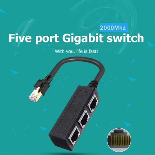 # 3 in 1 RJ45 Ethernet Splitter Cable LAN Ethernet Cable Connector for Cat 8/Cat - Afbeelding 8 van 12