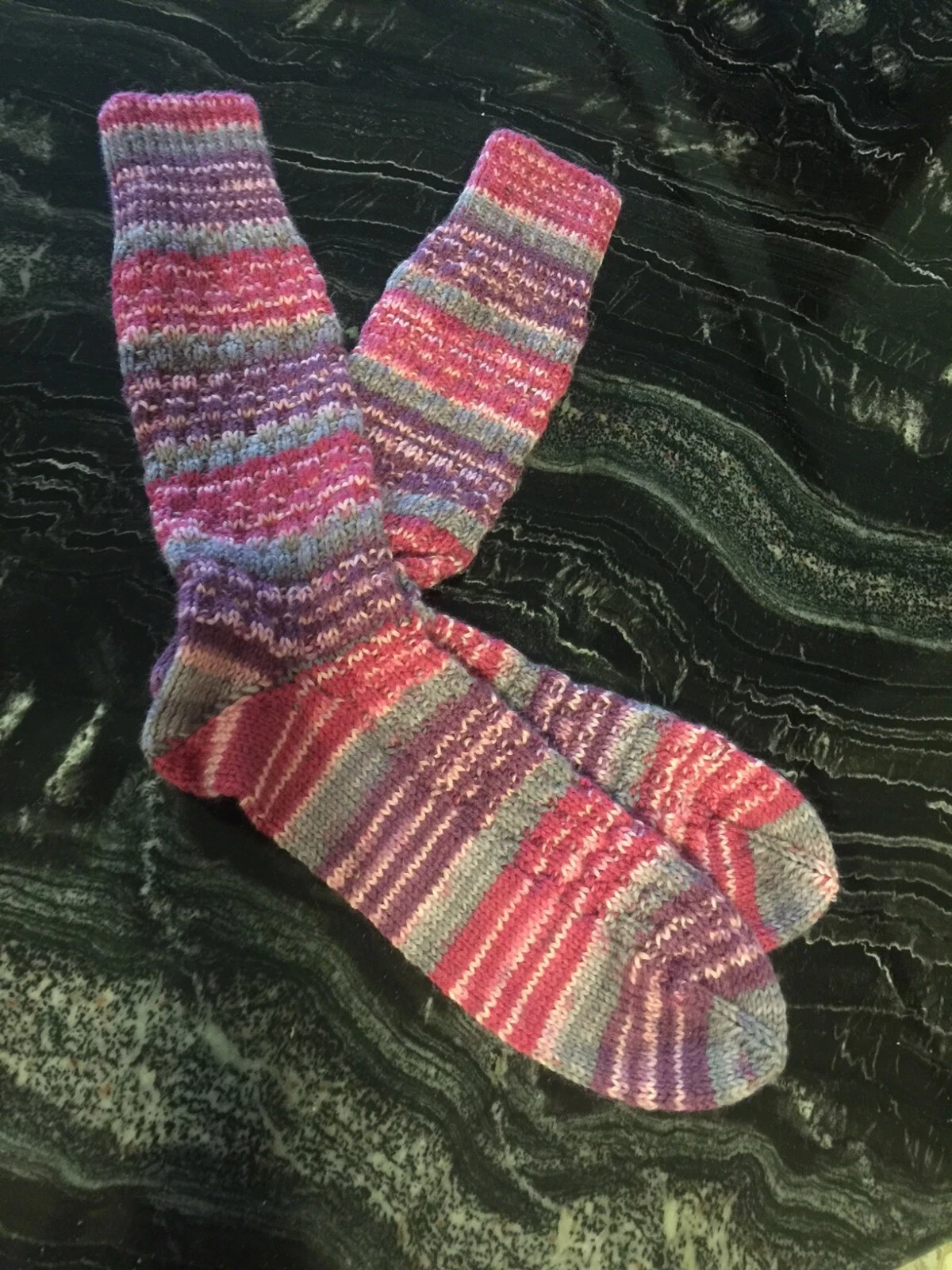 Hand knitted crew socks and ready to ship