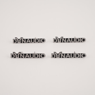 4pcs For Dynaudio Speaker Replacement Aluminum Badge Logo 47mmX10mm  30mmX6mm
