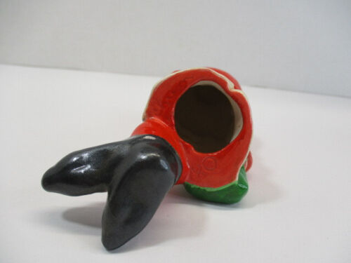 1980 Garden GNOME Hobbyist Ceramic Sitting Shelf Sitter Leprechaun w Pipe 5" Vtg - Picture 8 of 11