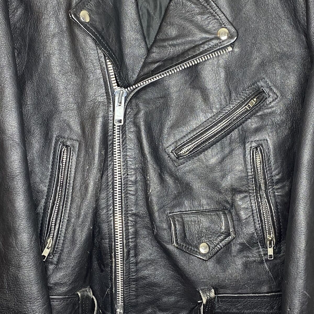 Vintage Protech Leather Apparel Black Biker Motorcycle Vintage Protech Leather Apparel Black Biker Motorcycle