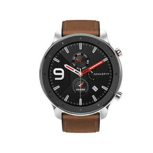 Amazfit GTR 47mm Cassa di Acciaio, CInturino di Pelle, Smartwatch |  Acquisti Online su eBay