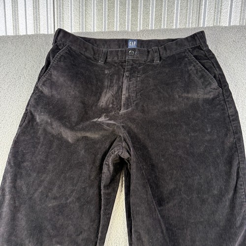 Gap Pants Mens 36x32 (37x29) Black Corduroy Roomy Relaxed Chino 90s Preppy - Picture 2 of 12