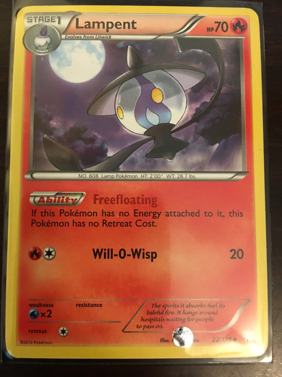 Lampent 22/135 POKEMON Black & White: Plasma Storm FIRE Type Uncommon NM x1