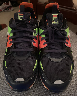 Fila Men's Sandenal Neon Trainers Size 9.5 Green Blue Orange 1RM02030-440