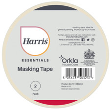 2x Harris Essentials DIY Decorating Paint Masking Tape Roll - 48mm x 25m