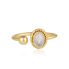 Rainbow Moonstone 925 Silver Gold Plated Antique Designer Rings Jewelry
