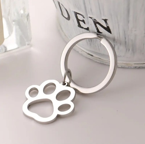 Schlüsselanhänger silber Hund Katze Pfote Geschenk Legierung Metall Zubehör Ihn Ihre Tiere - Bild 4 von 4