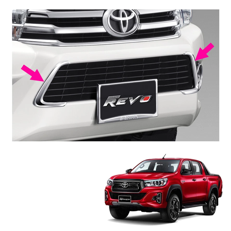 Genuine Front Bumper Garnish Trim Chrome For Toyota Hilux Revo 4 Door 2015 2017 - Image 2 of 4