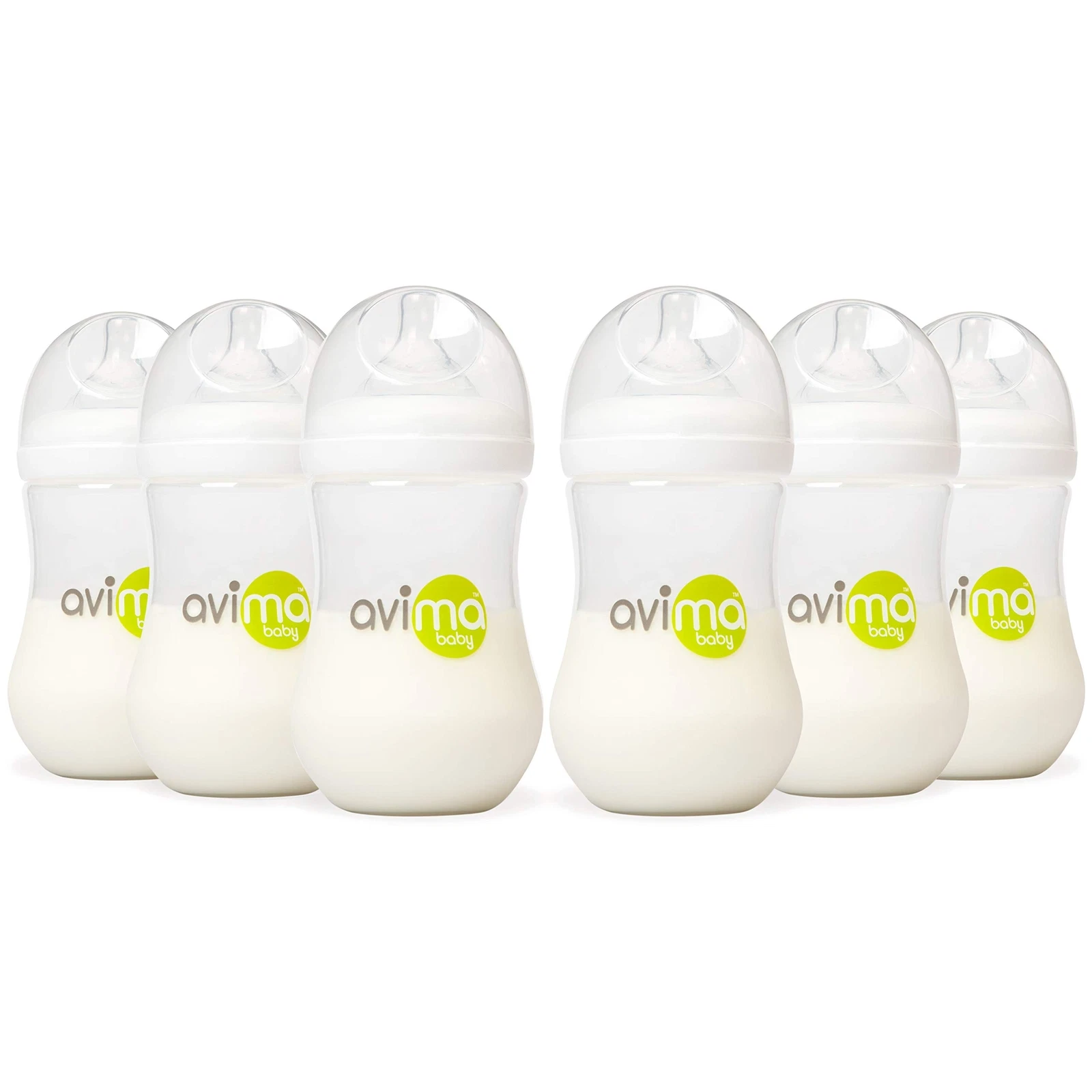 Avima Baby Bottles Anti Colic Clear with Duo Flo Nipples Pack of 6