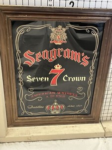 Seagram’s Seven ‘7’ Crown ‘RARE Black Label’ MIRROR 
