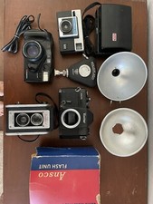 Vintage 4 Camera Lot- Kodak Duaflex ii-Vivitar 400/SL- Kodak instamatic