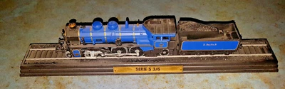 locomotive de collection fixée sur socle pour déco ancien loco série 3/6 s - Photo 1/2