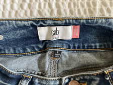 CAbi Jeans Size 2 Distressed Stretch Denim Mid-Rise Cinch Skinny Jean 4153