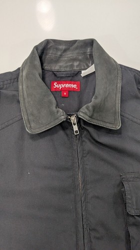 Supreme Cowhide Collar Cotton Shell Utility Jacket Black Size: Small - Picture 6 of 9