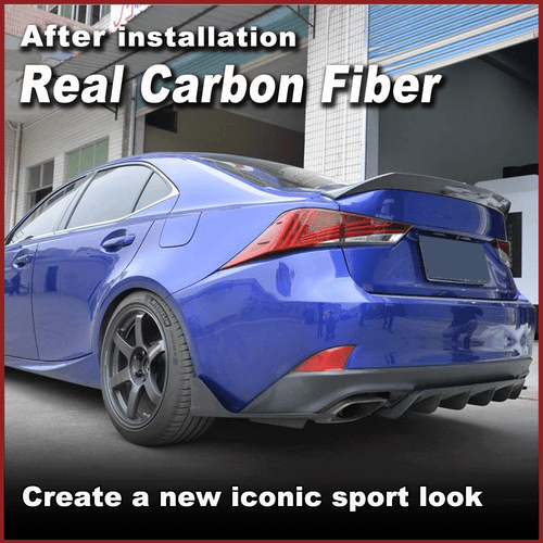 For LEXUS IS350 Sedan 17-18 REAL Carbon Rear Bumper Lip Splitter Flaps Spoiler - Picture 3 of 11
