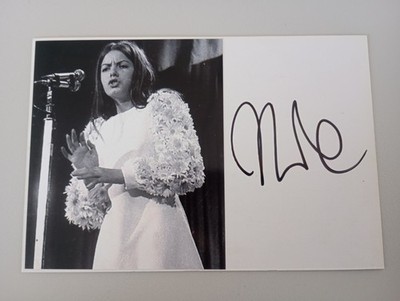 NOTHING ORIGINAL AUTOGRAPH CARDBOARD 10 x 15 cm SIGNED SINGER SANREMO MALANIMA