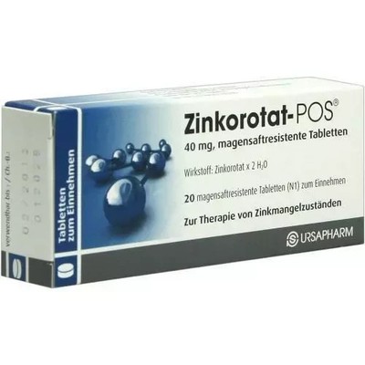 3x ZINKOROTAT POS 40mg a 20 Tabletten SPAR-SET bei Zinkmangel PZN 6340889