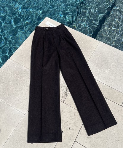 YVES SAINT LAURENT Vintage Wide Leg Pants Women's Size US 2 Dark Brown YSL