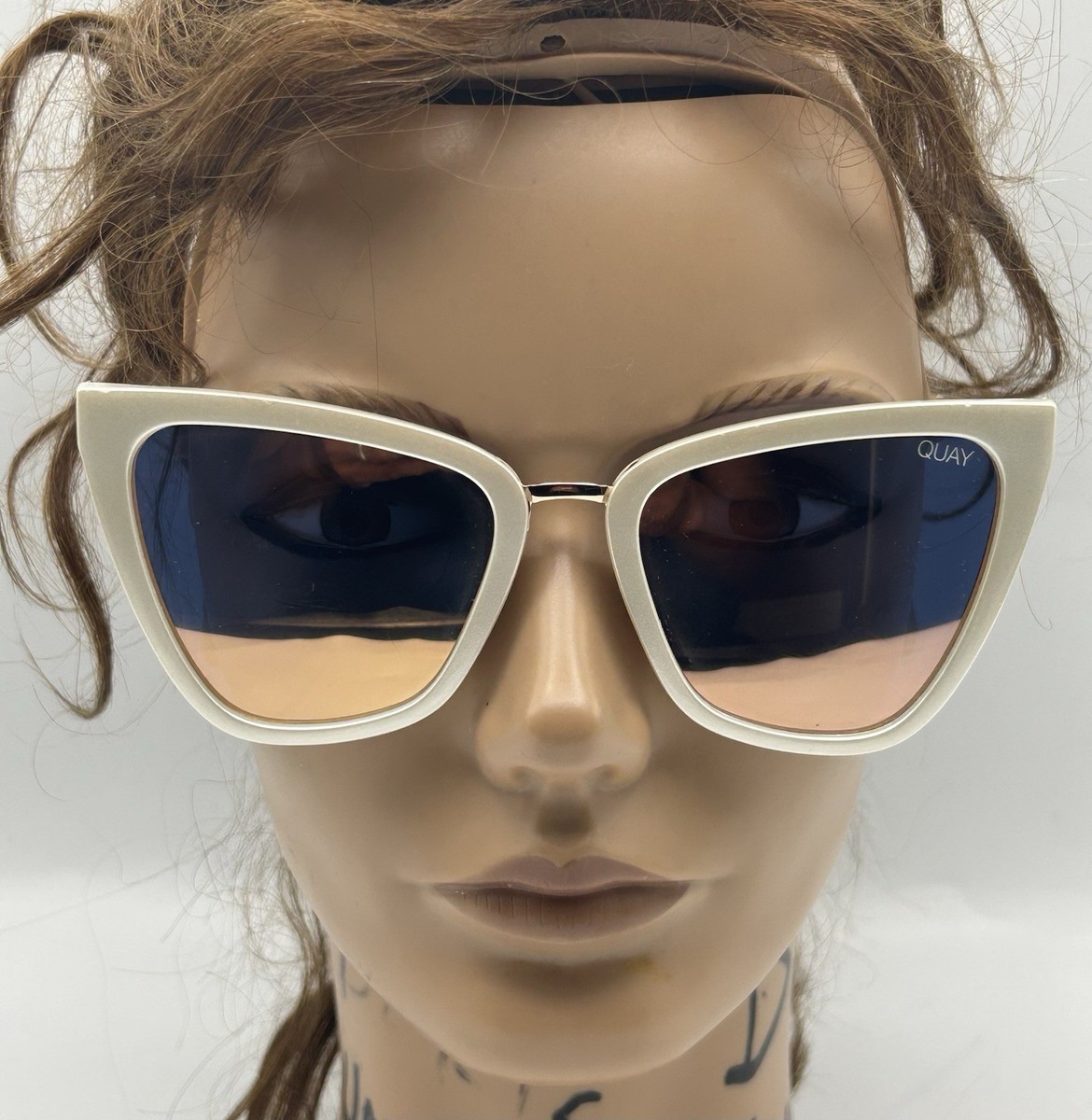 QUAY Australia Reina 125 Sunglasses Mirror Cat Eyes Pearl | eBay