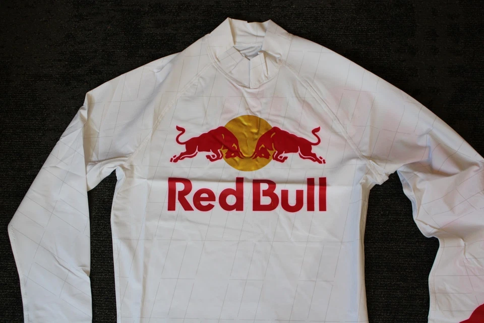 Red Bull Athletes Only Surfer Shirt Jaws Rash Guard LS weiß Herren XL - Bild 2 von 4