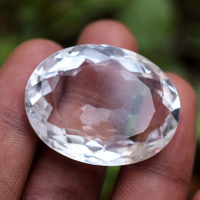 65.20 CT Flawless White Topaz Oval Faceted Cut Certified Loose Gemstone