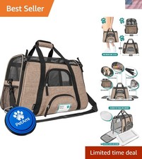 Airline Approved Soft-Sided Pet Carrier   Breathable Mesh, 18lb, Heather Taupe
