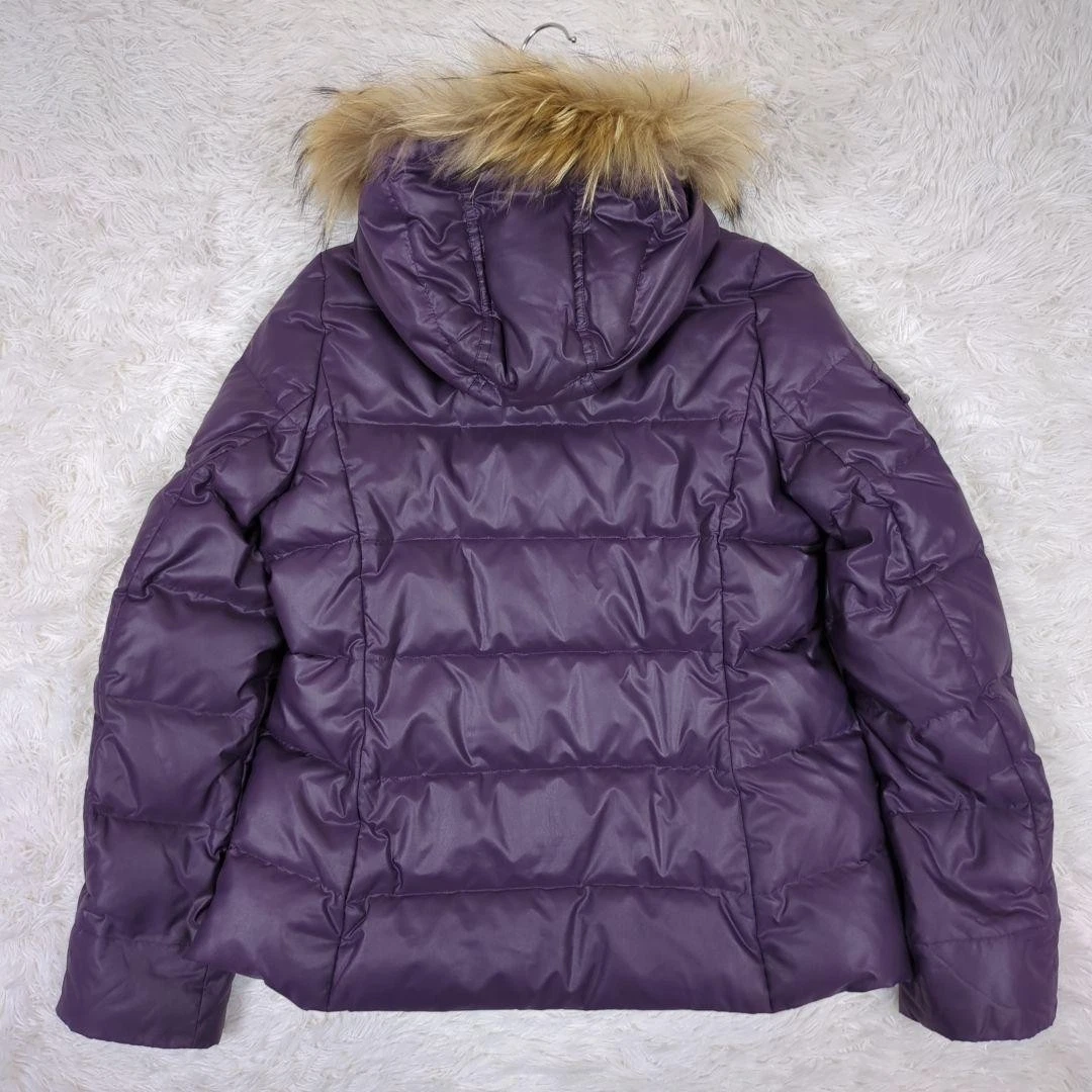 Burberry Blue Label Down Jacket Raccoon Fur Nova Check Hood