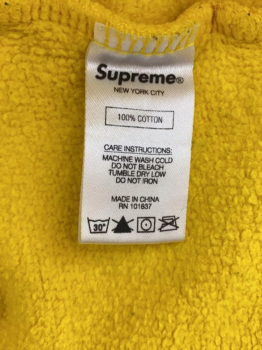 Supreme Felpa con Cappuccio L Cotone YLW Tinta Unita