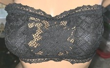 Victorias Secret Rare Vintage bra bralette  M Black Lace Strapless UnLined