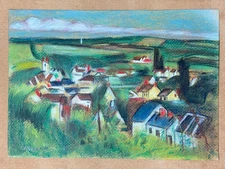 Paul Cezanne (Handmade) Mixed Media Paper Drawing Signed and Stamped