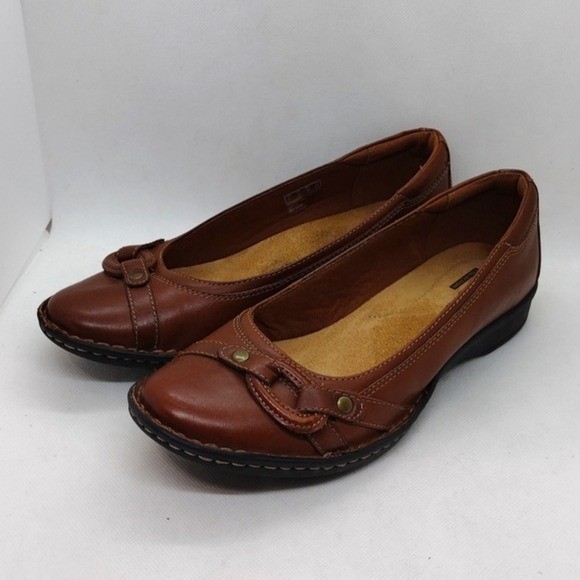 Clarks Collection Leather Loafer Women 9 Casual Comfort Career Retro 90s Y2K