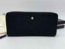 MONTBLANC BARK TREE BLACK LEATHER PHONE POUCH CASE WALLET NEW 100% GENUINE ~$600