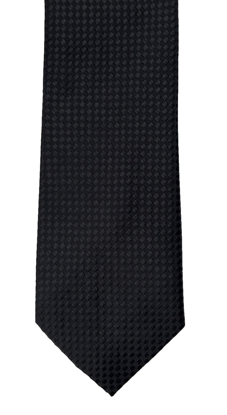 Michael Kors 100% Silk men's Tie Black textured Solid 58x3" thumbnail 4