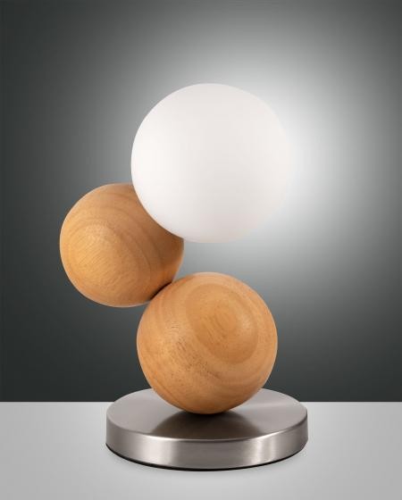 Luce da Tavolo Micky FABAS LUCE | Atmosfera Sfere Legno Quercia