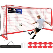 Sturdum 12 x 6 ft Portable Soccer Net, Quick Assembly, with Metal Base