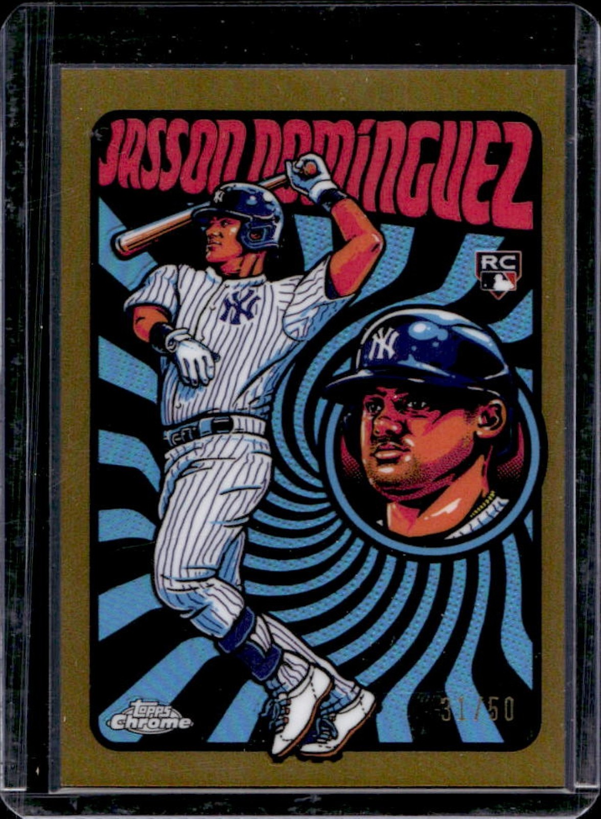 2024 Topps Chrome Jasson Dominguez Ultraviolet All Stars RC Gold Refractor #/50