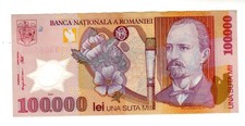 Romania ROMANIA Banknote 100000 LEI 2001 P114 POLYMER NEAR MINT / AU - UNC