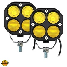 LED Combo Yellow Pods Lights 2Pcs 3Inch 40W Waterproof Yellow Driving OffRoad...