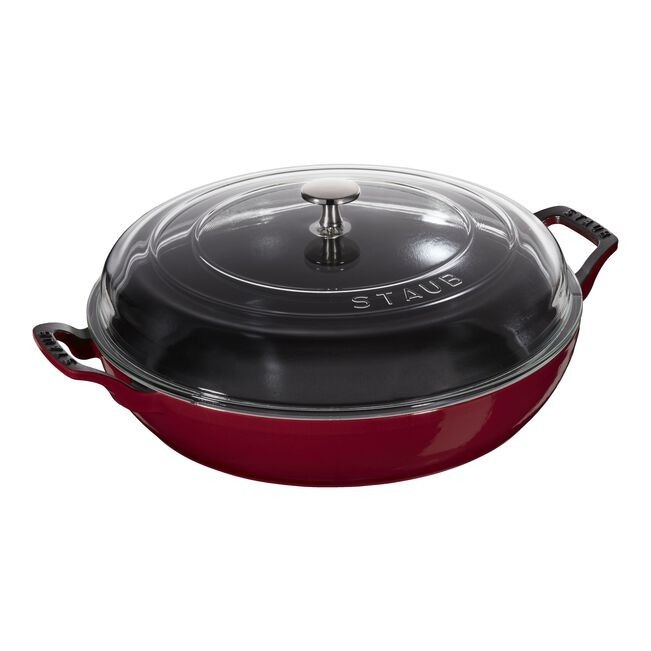 STAUB FACTORY SECOND 3.5 Qt Braiser Pan w/ Glass Lid