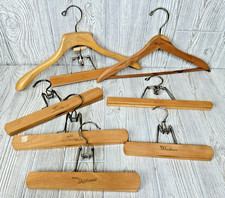 Lot of 7 VTG Wooden Hangers- 1-Setwell 2- Nevco Lady 1-Nevco Diplomat, 1-Windsor