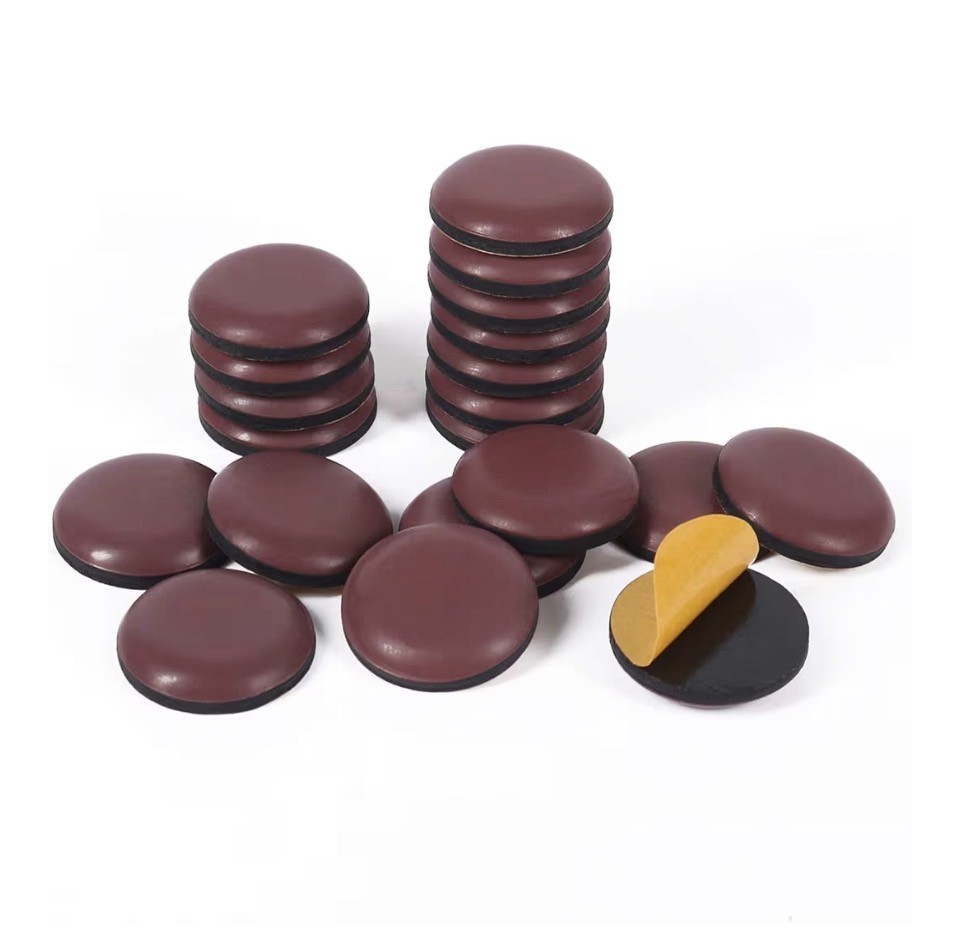 20pcs FURNITURE SLIDERS Self-Stick 1" Round for Carpet - Bro