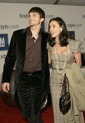 Ashton Kutcher Demi Moore at The 4th ten Fashion Show Presented by- Old Photo 9