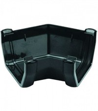 FLOPLAST 114mm Square Gutter 135 Degree Angle - Black - 2 PACK