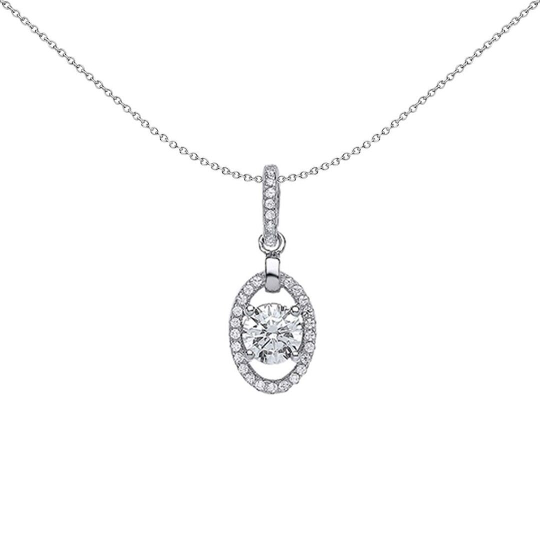 Silver Jewelco London CZ Halo Charm Necklace