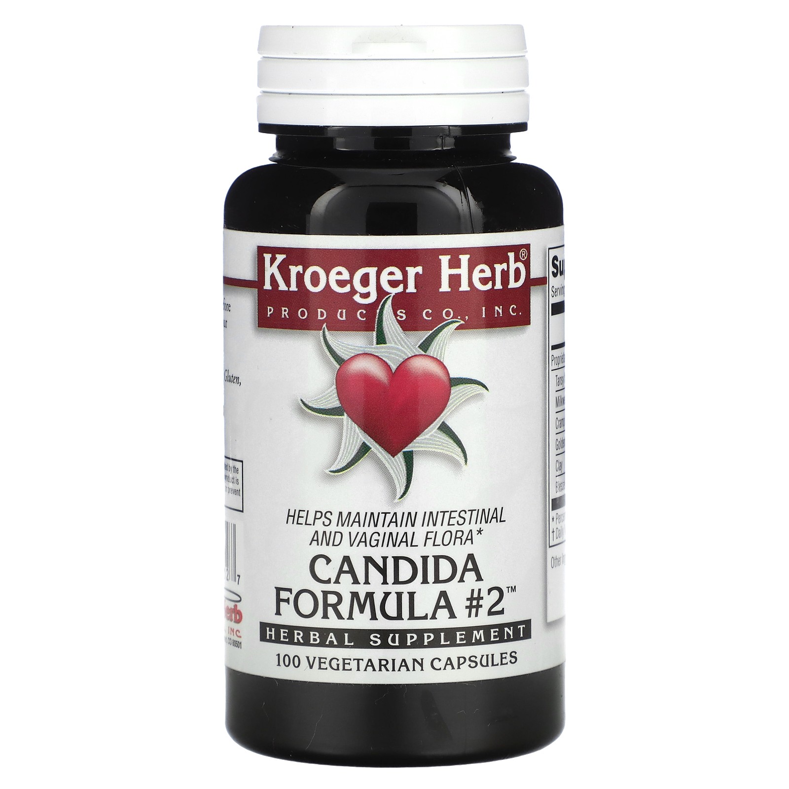 Kroeger Herb Co Candida Formula 2100 вегетарианских капсул без дрожжей, без пшеницы