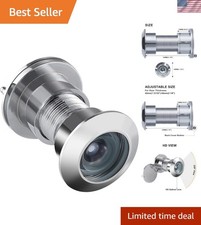 Chrome 220-Degree Door Viewer with Heavy-Duty Privacy Cover for Front Doors