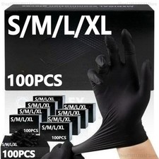 Black Nitrile Disposable Gloves Latex Free Oil Proof Tattoo Cleaning Work Gloves